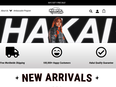 Hakai Culture Anime Apparel Website Design ( Live Project ) anime clothing branding ecommerce graphic design shopify ui