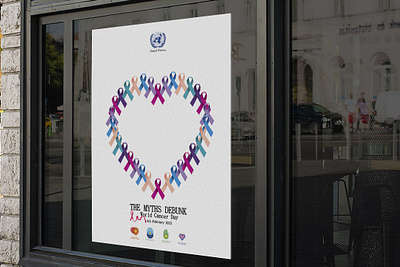 Poster title: THE MYTHS DEBUNK cancer graphic design graphic designer poster the world health organization united nations who world cancer day