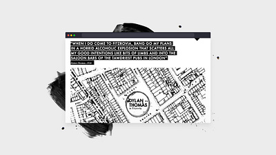 Dylan Thomas in Fitzrovia advertising branding digital graphic design illu illustration logo web design