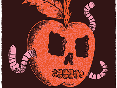 Rotten to the Core apple editorial editorial illustration illustration punk rotten rotten to the core texture worms