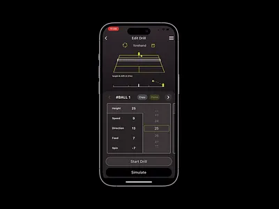 Titan App: Custom Ball Feed Drills app ball machine design drill ios native app product design tech tennis ui ux