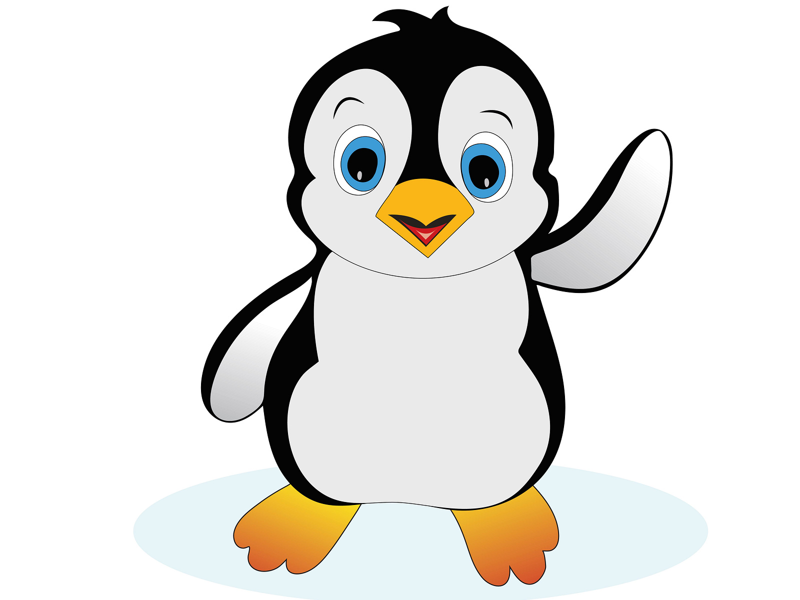 Cute cartoon penguin vector illustration isolated on white backg by Md ...