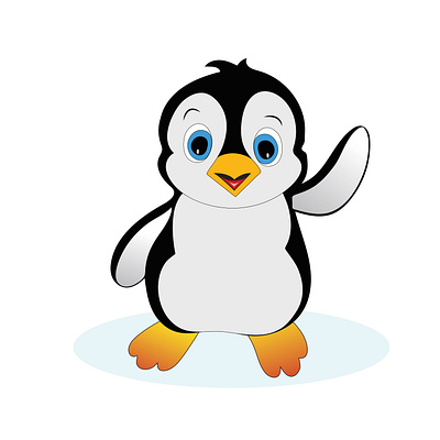 Cute cartoon penguin vector illustration isolated on white backg baby cute design graphic design illustration panguin vector