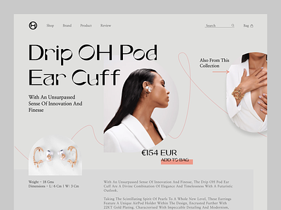 Drip OH Pod Ear Cuff 3d branding design graphic design landing trend ui uiux ux web