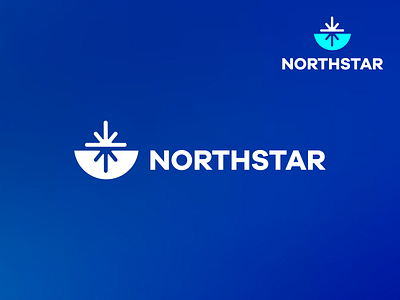 North Star adventure aurora blue boat cold earth exploration ice icon logo nort planet shape simple snow star symbol