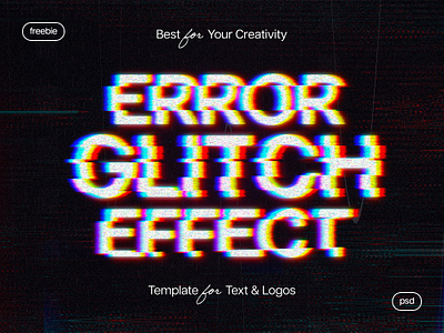 Error Glitch Text Effect broken download effect error free freebie glitch pixel pixelbuddha psd screen text vhs