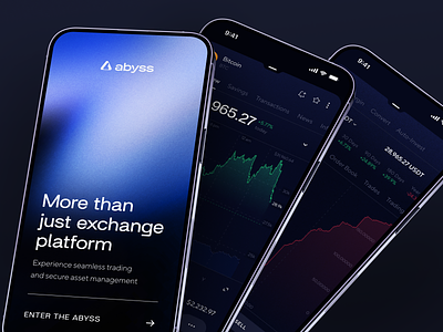 Abyss — Crypto Exchange Mobile App app app design app interface app interface designer app ui design app ui designer application bitcoin blockchain crypto app crypto exchange crypto trading exchange exchange app mobile applications design mobile design mobile ui solana trading wallet