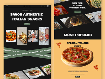 TILT - Italian Food Website branding design food food and drink food delivery food order food website home delivery italian food italian resturant kitchen landing page pasta pizza resturant ui ui design ui ux ux webdesign