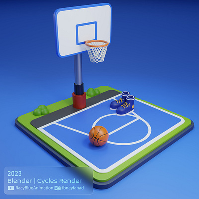 Basketball Court | Basketball Animation 3d animation 3d illustration 3d modeling basketball basketball court design illustration motion graphics stylized art