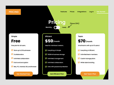 Pricing Page UI Design design pricing page pricing page ui pricing page ui design pricing ui ui ui design