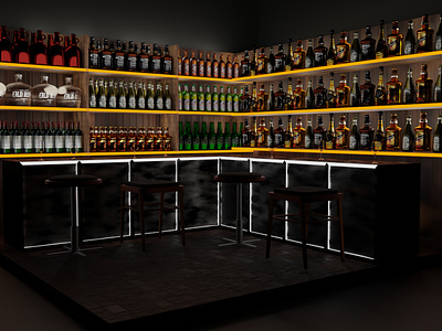 3D Beer Bar 3d 3d model 3d render 3dart 3ddesign 3dmodeling abstract art b3d bar beer blender blender3d c4d cgi design model motion pub render