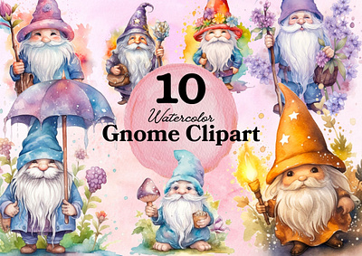 Wizard Gnomes Watercolor Clipart clipart gnome illustration png watercolor