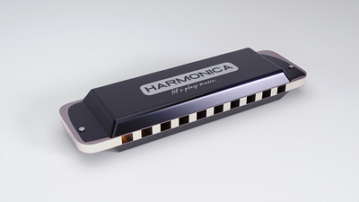 Harmonica 3d Design 3d 3d blender 3d character 3d design 3d modeling blender blender 3d branding design harmonika illustration musical instrument rendering