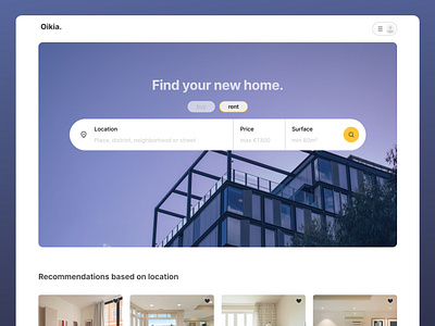 Oikia UI - Real estate Web app appdesign design graphic design landingpage oikia real estate ui uidesign uiux web design