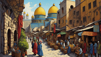 A visit to Jerusalem. design digital art illustration