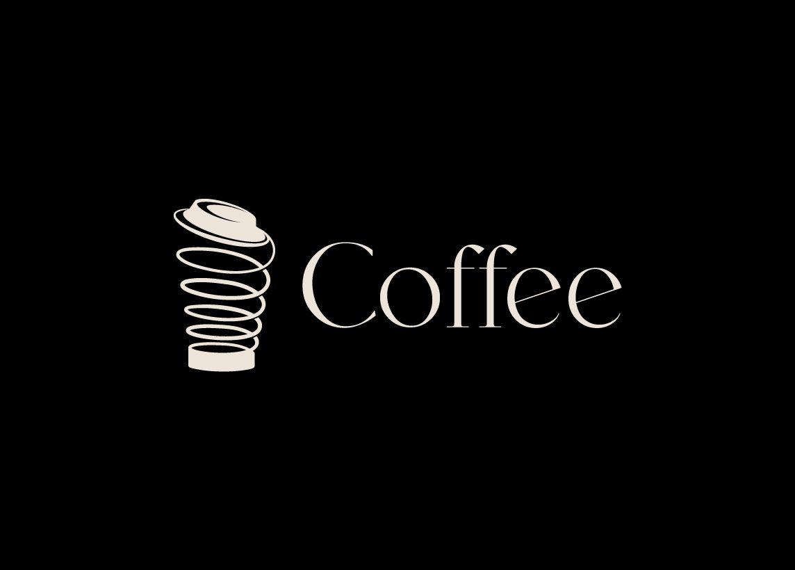 Coffee takeaway branding coffee coffee logo cup design drink logo mug spiral symbol takeaway