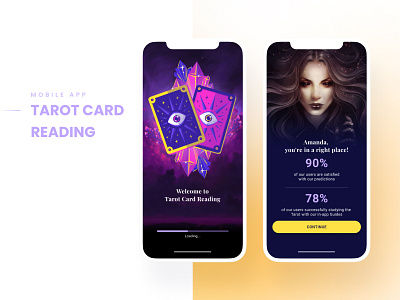 Tarot Card Reading - Mobile app aesthetic app astrology card design graphic design horoscope interface tarot ui user interface