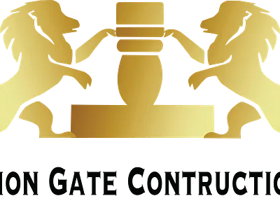 Lion Gate Construction Logo design graphic design illustration vector