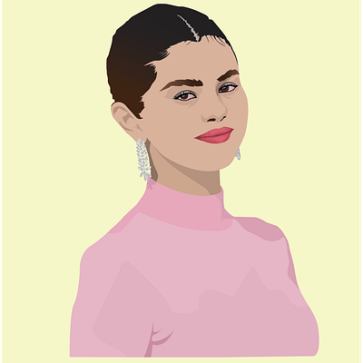 Selena arty design digital art digital design digital drawing digital illustration digital work draw flat portrait graphic design illustration vector art vector design vector drawing vector portrait