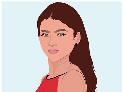 Zendaya art design digital art digital drawing digital illustration digital work draw flat portrait graphic design illustration vectoe work vector art vector drawing vector portrait