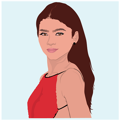 Zendaya art design digital art digital drawing digital illustration digital work draw flat portrait graphic design illustration vectoe work vector art vector drawing vector portrait