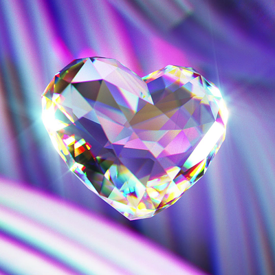 Purple Diamond Heart 3d c4d cinema4d diamond heart
