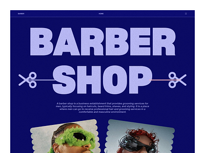 Barber Shob Landing Page - Header barber barber shop big font clean design e commerce header hero header interection landing page minimal minimalist modern design ratul ui retro theme shop ui ui design ux ux design visual