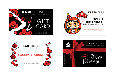 Set of restaurant gift card designs branding design graphic design illustration