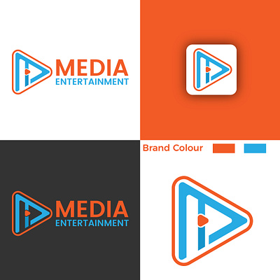 Media Entertainment - Logo Design abstract app icon branding creative logo logo logo designe logo designer logo icon media logo minimal logo minimalist logo modern logo play icon play logo symbol vector website logo