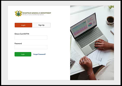 Registrar General Department Redesign (Ghana) business registration ghana ui web app website