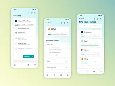 EDUtopia! branding education education app graphic design green learning learning app logo mobile mobile app mobile application online education online learning tutorial application ui