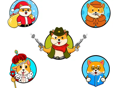 Mascot booklogo cutedog cutelogo cutemascot dogecoin doglogo funnydog funnylogo funnymascot gang gun keendog keenmascot logo logodog luckyloo luckyluk mascot mascotlogo santa claus