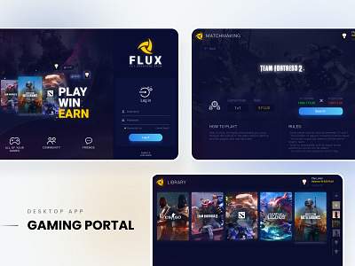 Gaming Portal - Desktop App app application design desktop game gaming graphic design mac os ui