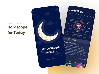 Horoscope Mobile App app application astrology design graphic design illustration lunar mobile ui ux zodiac