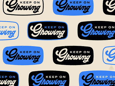 Keep On Growing badge design grow hand drawn hand lettering handlettering illustration illustrator lettering patch retro sketch vintage