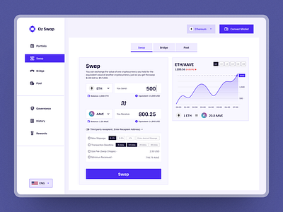 Defi Swap - Web3 dashboard dashboard ui design ui website