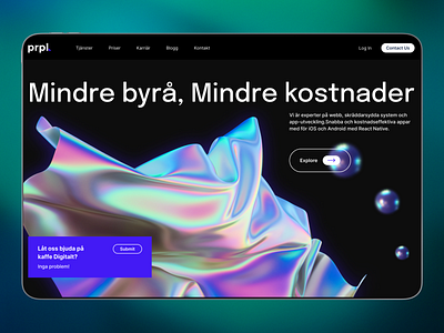 Prpl agency redesign agency clean holo hologram landing web