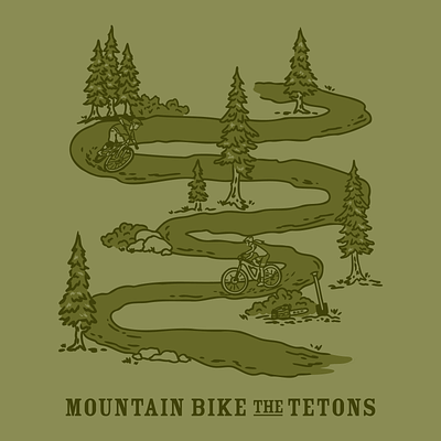 Mountain Biking T-Shirt Graphic biking illustration mountain bikes mountain biking shirt t shirt graphic tetons