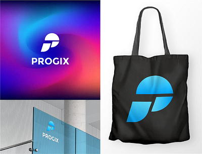 Modern P logo design for progix brand identity brand logo branding crypto logo logo design logo designer logomark logotipo logotype modern logo nft