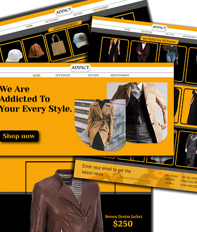 ADDICT - Fashion Design/Stylist Website addict adobexd clothes clothing line fashion fashion website figma interface stylist website