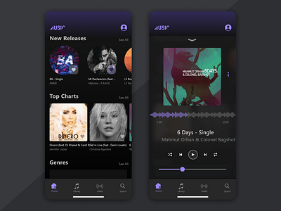 Music app app concept mobile app ui ui design ui ux ux ux design