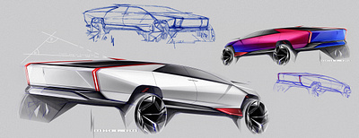 Exterior Sketches and Doodles automotive exterior doodles ideation rendering sketching