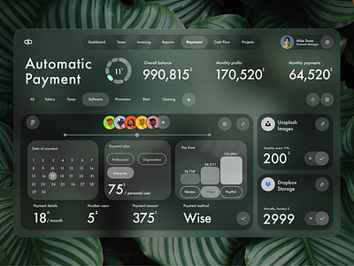 Dashboard X Glass Morphism app dashboard design figma glass morphism green money ui