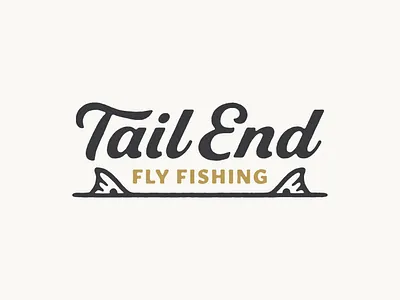 Tail End Fly Fishing custom type design fishing fly fishing illustration logo redfish texas typography