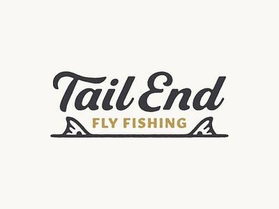 Tail End Fly Fishing custom type design fishing fly fishing illustration logo redfish texas typography
