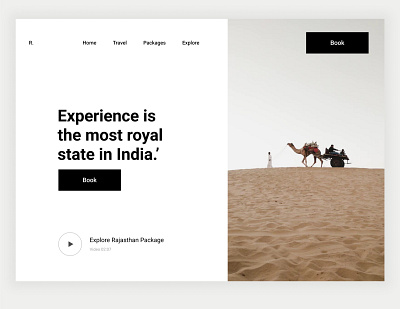 Rajasthan - Travel Website ✨ agency branding clean contractor design freelance illustration india logo minimal portfolio tour travel ui ui challenge ux web website