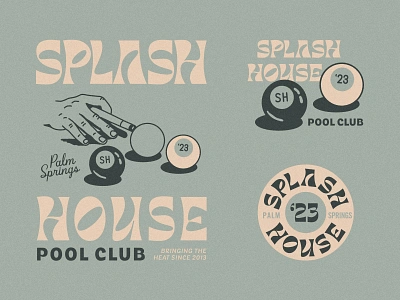 Splash House Merch 2023 8 ball apparel bucket hat festival graphic shirt hand hat illustration merch music festival palms springs pool pool club pool cue splash house swim