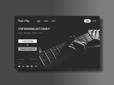 Landing page branding design dribbbledesign graphic design guitar homepage landingpage ui ux uxdesign webdesign