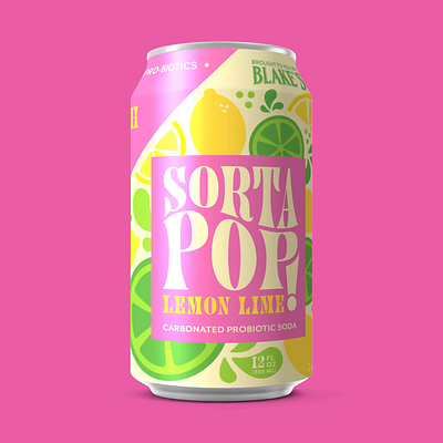 Sorta Pop - Probiotic Soda branding fruit naming packaging design probiotics strategy