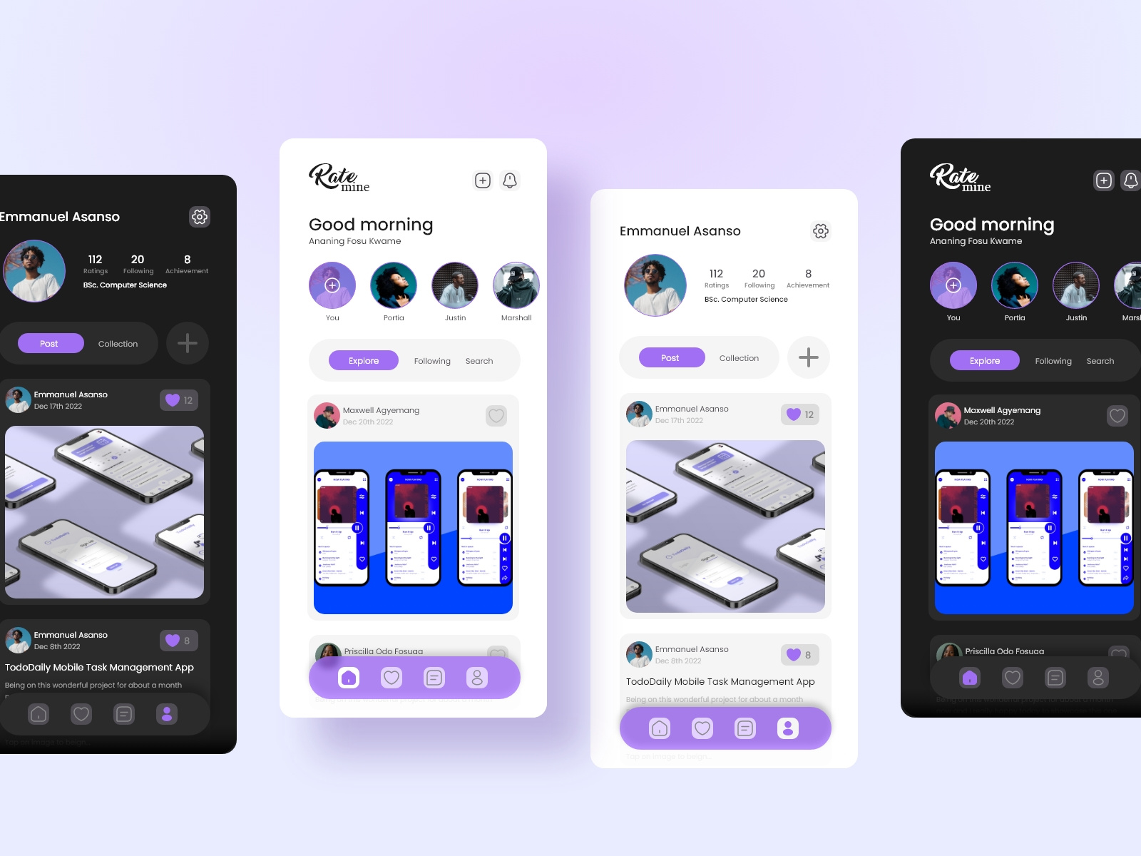 Rate mine - mobile app UI design by Ananing Fosu on Dribbble